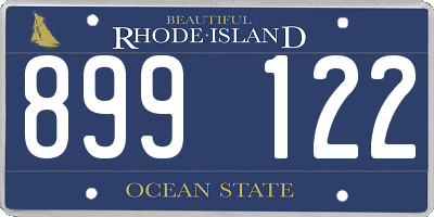 RI license plate 899122