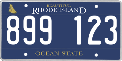 RI license plate 899123