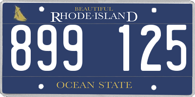 RI license plate 899125