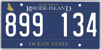 RI license plate 899134