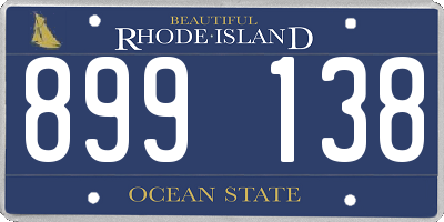 RI license plate 899138