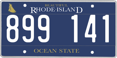 RI license plate 899141