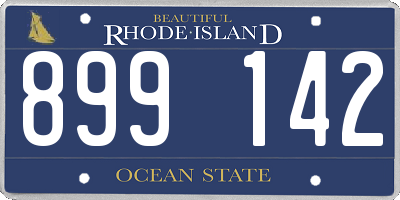 RI license plate 899142