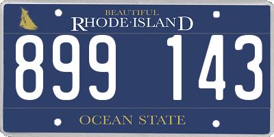 RI license plate 899143