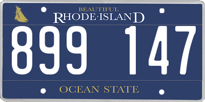 RI license plate 899147
