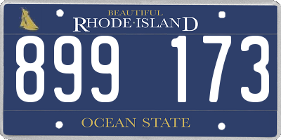 RI license plate 899173