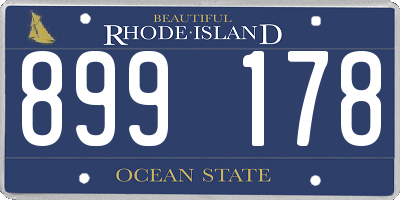 RI license plate 899178
