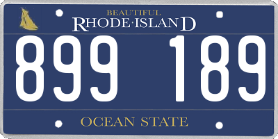 RI license plate 899189