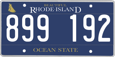 RI license plate 899192