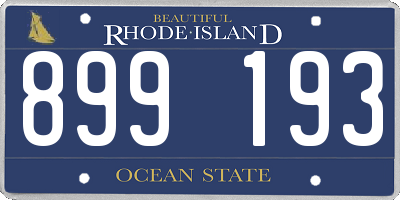 RI license plate 899193