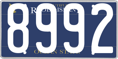 RI license plate 8992