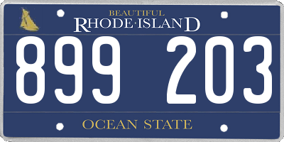 RI license plate 899203