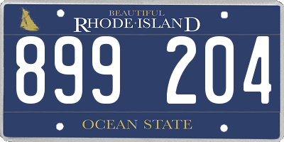 RI license plate 899204