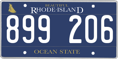 RI license plate 899206