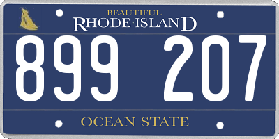 RI license plate 899207