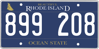 RI license plate 899208