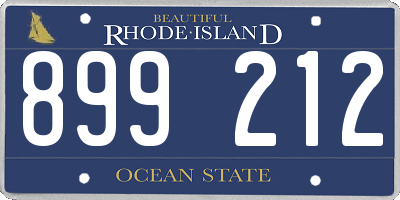 RI license plate 899212