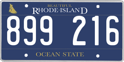 RI license plate 899216