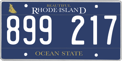 RI license plate 899217