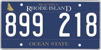 RI license plate 899218