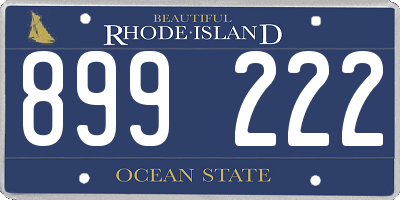 RI license plate 899222