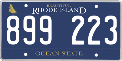 RI license plate 899223