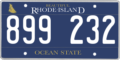 RI license plate 899232