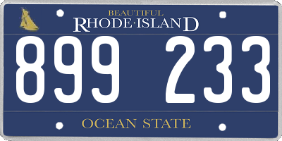 RI license plate 899233