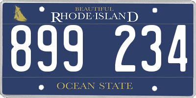 RI license plate 899234