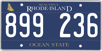 RI license plate 899236