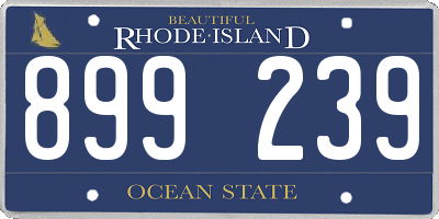 RI license plate 899239
