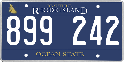 RI license plate 899242