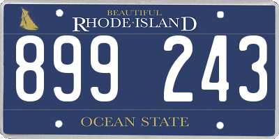 RI license plate 899243