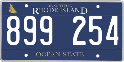 RI license plate 899254