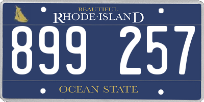 RI license plate 899257