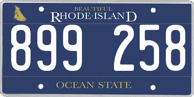 RI license plate 899258