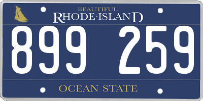RI license plate 899259