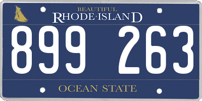 RI license plate 899263