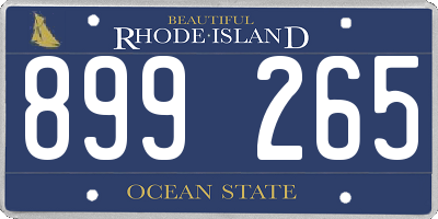 RI license plate 899265