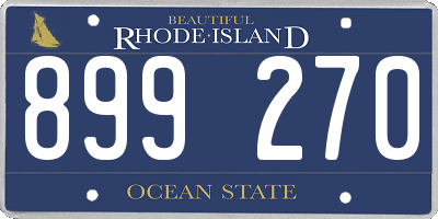 RI license plate 899270