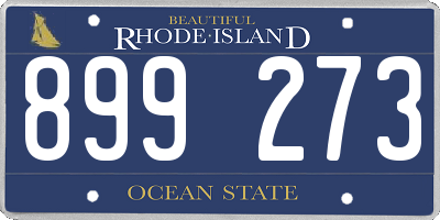RI license plate 899273