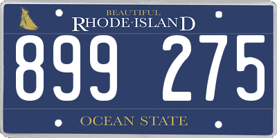 RI license plate 899275