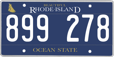 RI license plate 899278