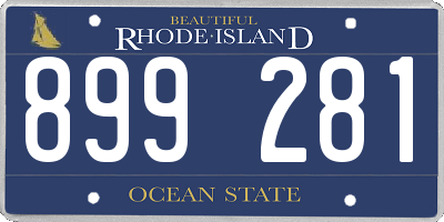 RI license plate 899281