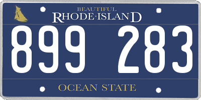 RI license plate 899283