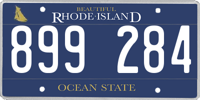 RI license plate 899284