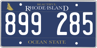 RI license plate 899285