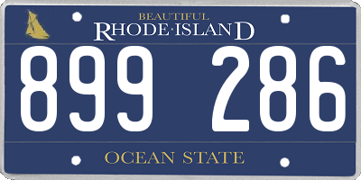 RI license plate 899286
