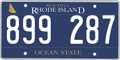 RI license plate 899287
