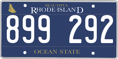 RI license plate 899292